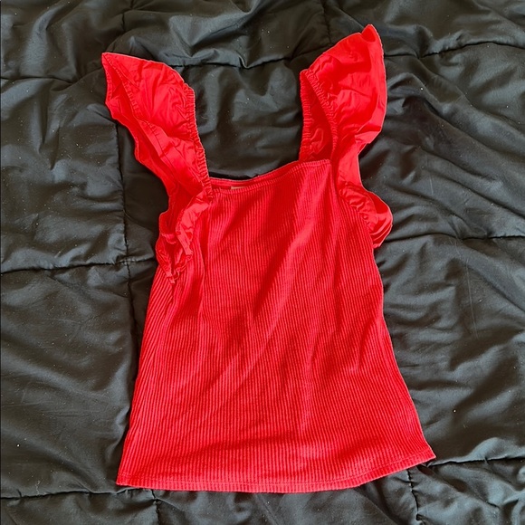 Red Ruffled Women's Top - Picture 1 of 4